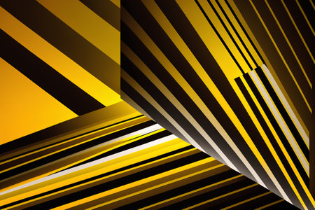 Abstract background with stripes. Vector illustration. Yellow and black colors.の素材