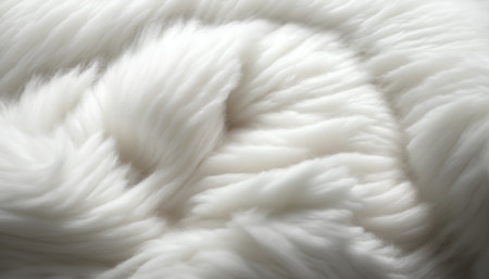 White fur texture background. Close up of white fluffy fur texture.の素材