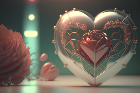 Valentine's day background. 3d rendering, 3d illustration.の素材