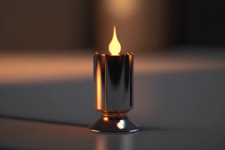 Burning candle in a glass holder. 3d rendering, mock upの素材