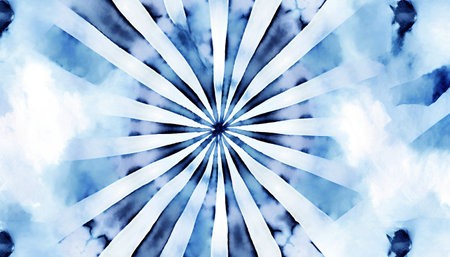 Watercolor abstract pattern. Blue and white colors. Computer generated illustration.の素材