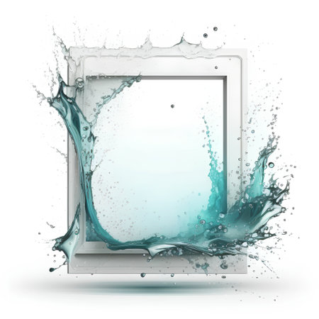 Frame with water splash on white background. Vector illustration. Eps 10の素材