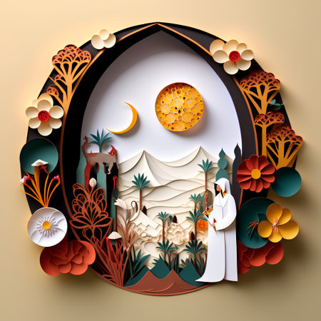 Halloween background with 3d illustration of a witch house in the nightの素材