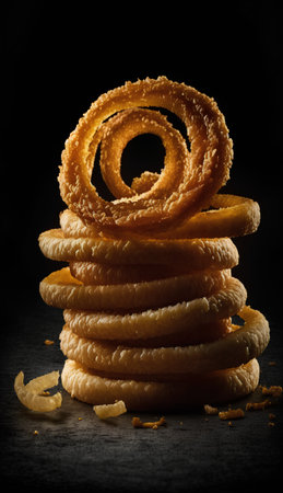 Fried churros on black background. Traditional Spanish dessert.の素材