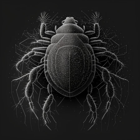 Spider on a black background. 3d rendering, 3d illustration.の素材