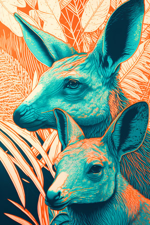 Vector illustration of a deer in the style of engraving.の素材