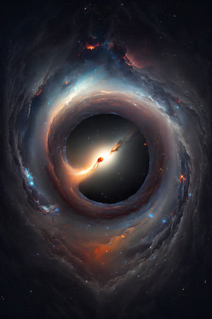 Fractal image of a spiral galaxy. Abstract space background.の素材