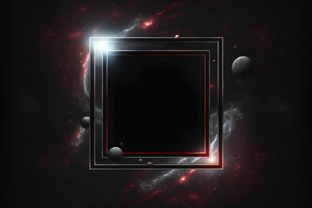 Abstract space background with empty frame for your text, 3D renderingの素材