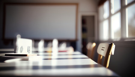 Table and chairs in a conference room. 3d rendering mock upの素材
