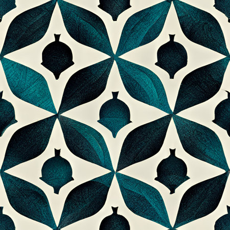 Seamless pattern with decorative leaves. Hand-drawn illustration.の素材