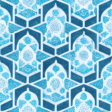 Seamless pattern with arabic geometric ornament. Vector illustrationの素材