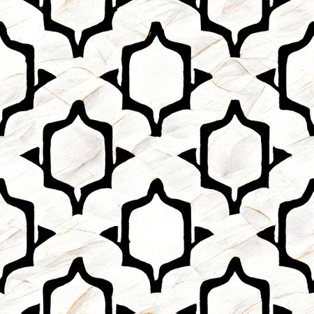 Seamless geometric pattern. Black and white background. Textile rapport.の素材
