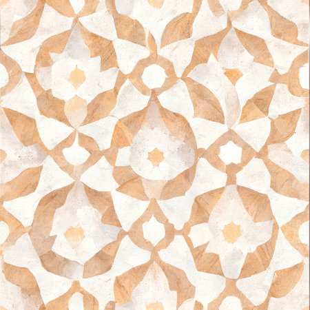 Seamless patterned texture in moroccan style. Hand-drawn illustration.の素材
