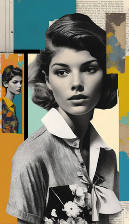 Retro portrait of a beautiful girl. Photo in old color image style.の素材