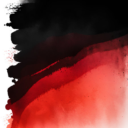 Abstract red and black watercolor background. Hand-drawn illustration.の素材