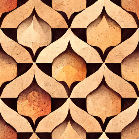 Seamless pattern with arabic geometric ornament. Tile background.の素材