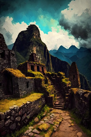 Machu Picchu - lost city in the mountains of Peru.の素材