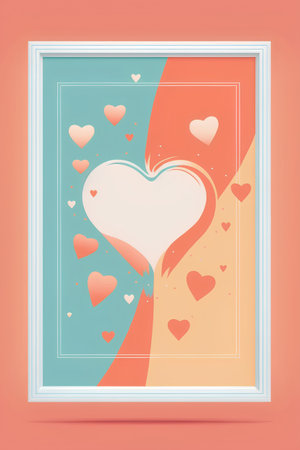 Vector illustration of Valentine's day greeting card with heart in frame.の素材