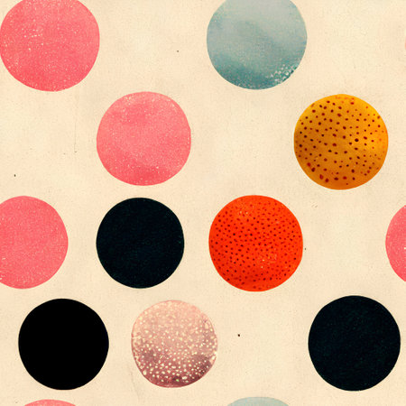 Seamless polka dot pattern. Hand-drawn illustration.の素材