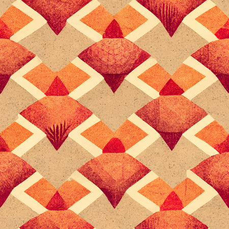 Seamless geometric pattern. Watercolor hand-drawn illustration.の素材