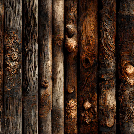 Wooden background or texture with natural patterns. Old wooden planks.の素材