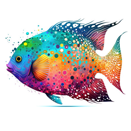 Colorful fish on a white background. Vector illustration for your designの素材
