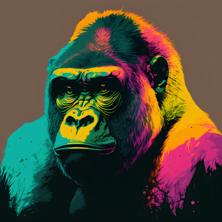 Gorilla. Vector illustration. Grunge effect can be cleaned easily.の素材