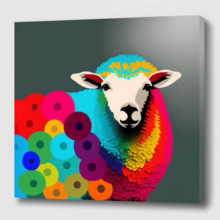 Sheep on abstract background. Vector illustration. Can be used as a poster or print.の素材
