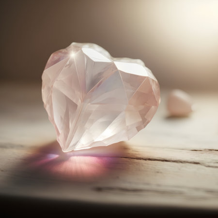 crystal gem on a wooden background, close-up, macroの素材