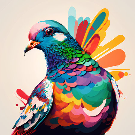 Pigeon. Colorful bird. Vector illustration for your designの素材