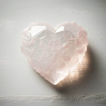 Crystal heart on the wall, valentine's day concept.の素材