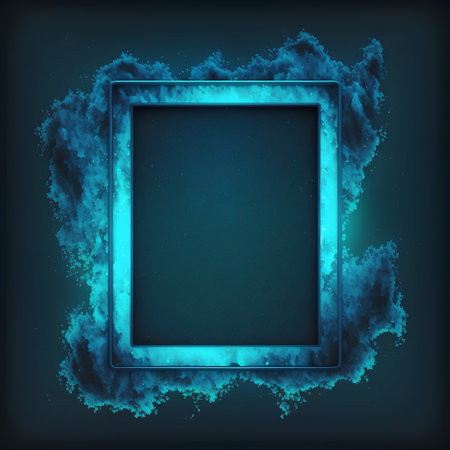 Abstract blue frame on dark background. Vector illustration. Eps 10.の素材