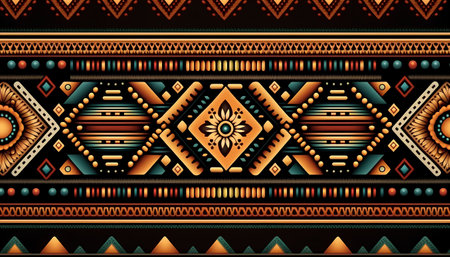 Tribal vintage ethnic seamless pattern. Aztec, mexican, navajo, african motifs.の素材