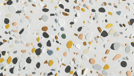 Terrazzo flooring. Seamless texture. 3d renderの素材