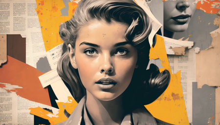 Portrait of a beautiful young woman with creative make-up and hair style.の素材