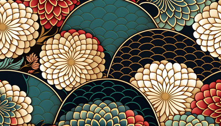 Seamless pattern with mandalas in retro style. Vector illustration.の素材