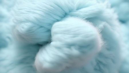 Knitted wool texture close-up. Woolen blue background.の素材