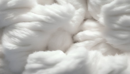 White fluffy fabric as background, closeup view. Textile textureの素材