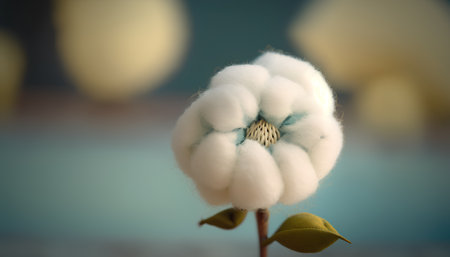 Cotton flower on blurred background with bokeh effect, soft focusの素材