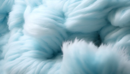 close up of blue wool texture background. macro shot of blue wool textureの素材