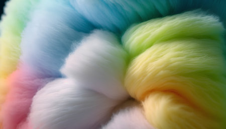 Close up of colorful cotton wool as a background. Macro photo.の素材