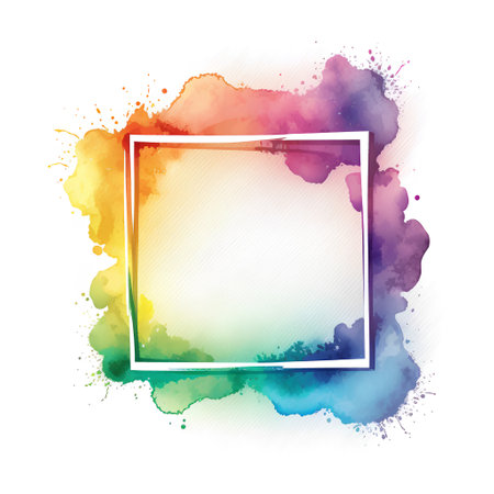 Watercolor frame. Colorful watercolor stains. Vector illustration.の素材