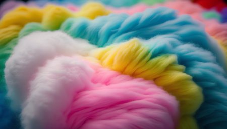 Colorful cotton wool background, close-up. Macro shot.の素材