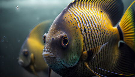 Tropical fish in the aquarium. Underwater world concept.の素材