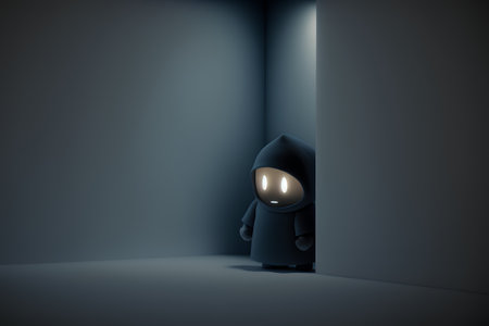 Criminal in the dark room, 3d rendering. Computer digital drawing.の素材