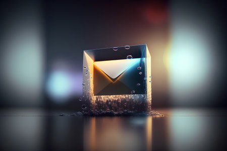 Envelope in water on dark background. 3D Renderingの素材