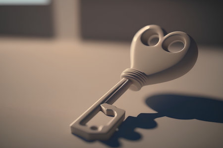 Key to success concept. 3d illustration. Selective focus.の素材