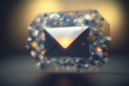 Opened envelope with a letter inside. 3d rendering toned imageの素材