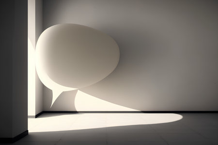 Empty room with shadow on the wall, 3d render, square imageの素材
