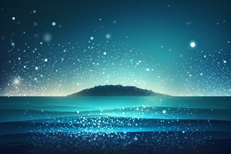 Winter background with snowflakes and starry sky. Vector illustration.の素材